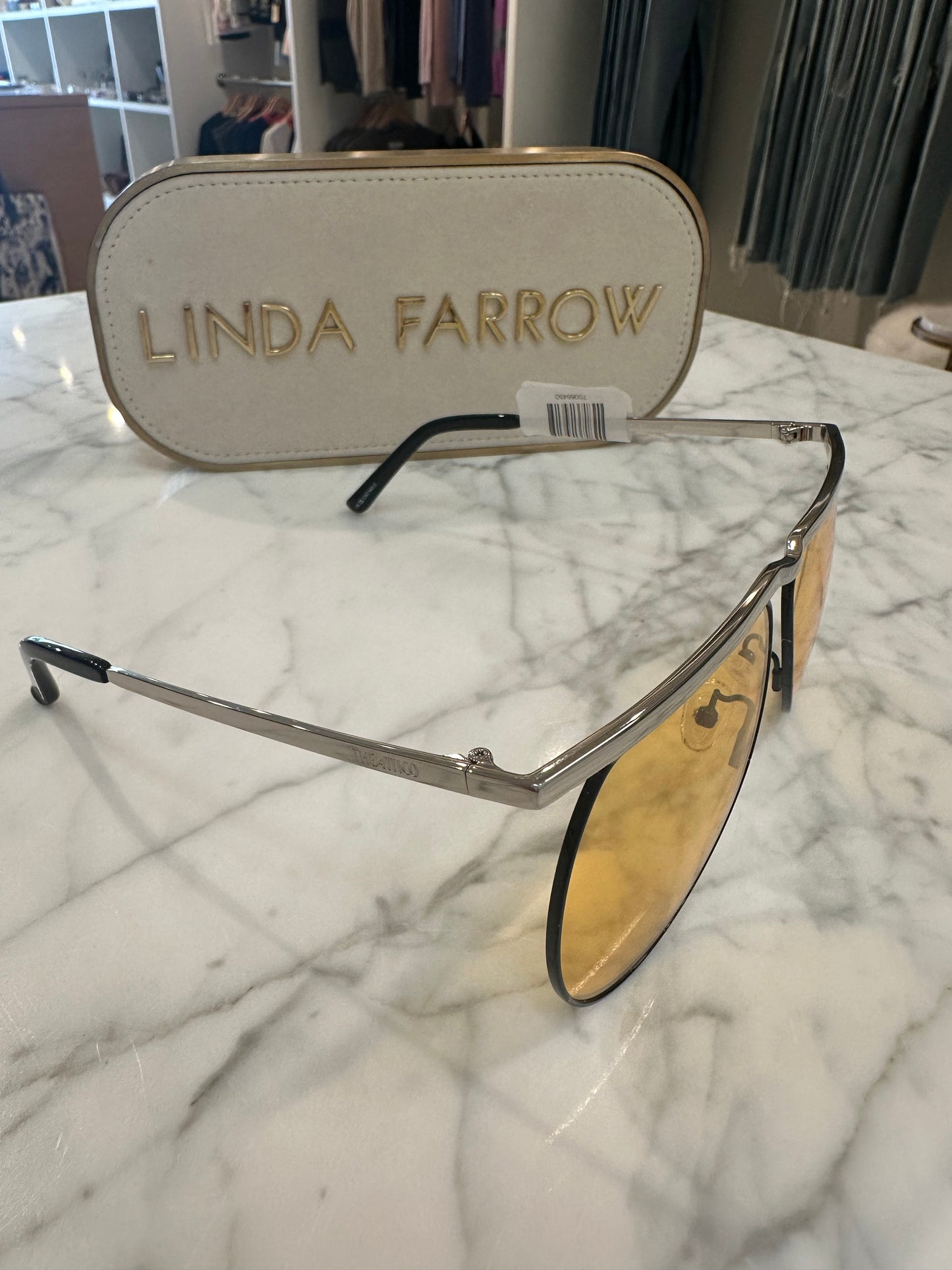 MINA- SILVER/ BLACK/ PEACH SUNGLASSES by LINDA FARROW