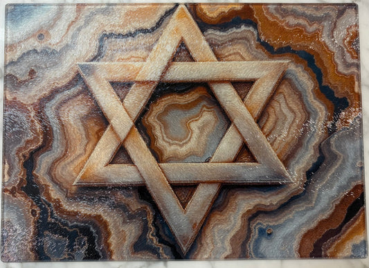 Agate Jewish Star of David Cutting Board