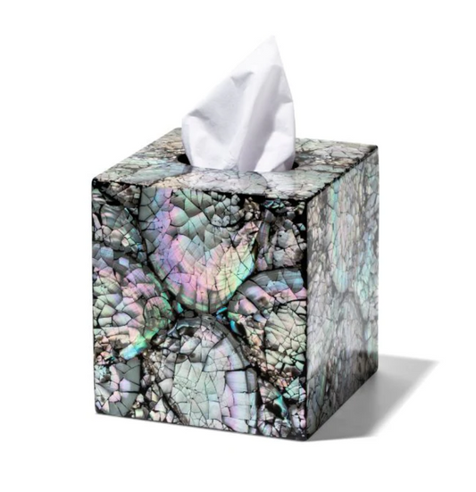 Black Mother of Pearl Tissue Box