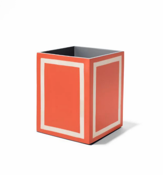 Coral and Bone Wastepaper Basket