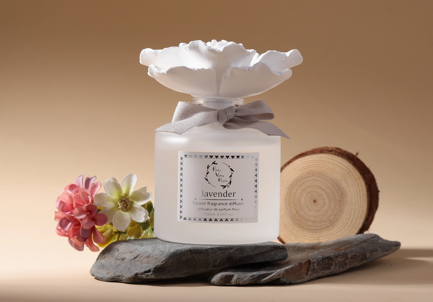 Marigold Ceramic Flower Diffuser Gift Set - Lavender