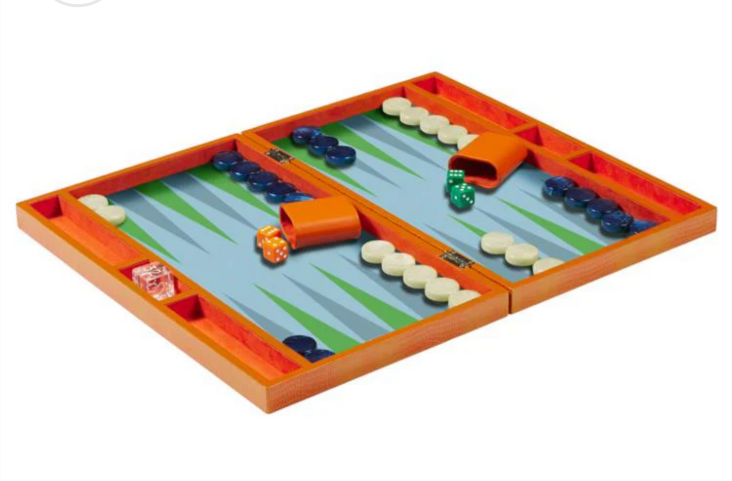 Orange Croc Lacquer Backgammon Set