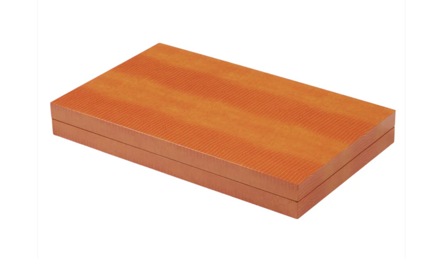 Orange Croc Lacquer Backgammon Set