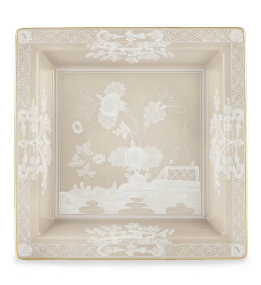 ORIENTE ITALIANO OGGETTI LARGE SQUARED CHANGE TRAY IN MERINGA