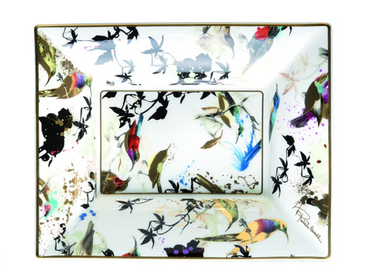Roberto Cavalli GARDEN’S BIRDS Rectangular Tray Large 7.75" x 6.3"