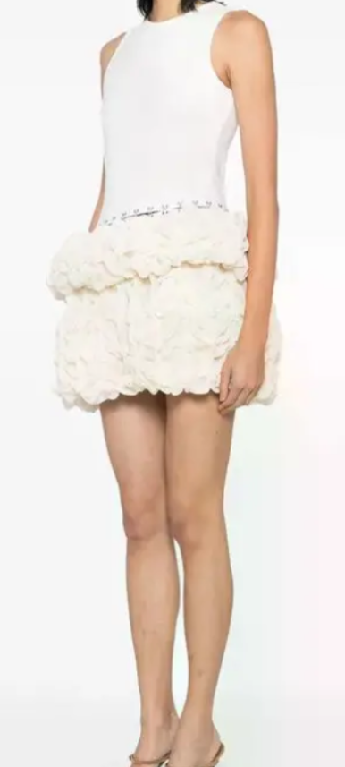 Broken Tulle Sleeveless Dress - White By ROKH