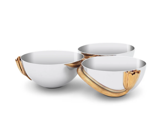 Deco Leaves Condiment Server - 3 Sections