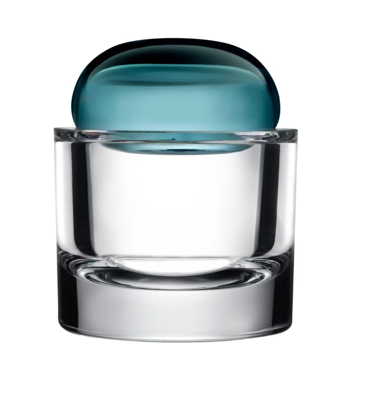 Ecrin Lidded Vessel Small-Petroleum Green and Clear