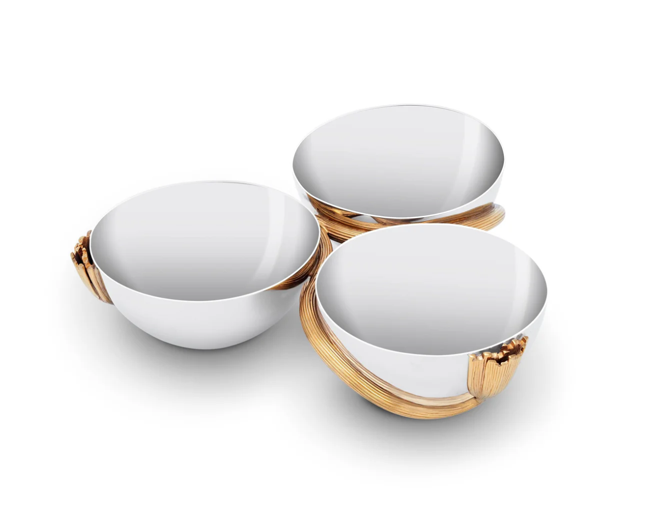 Deco Leaves Condiment Server - 3 Sections