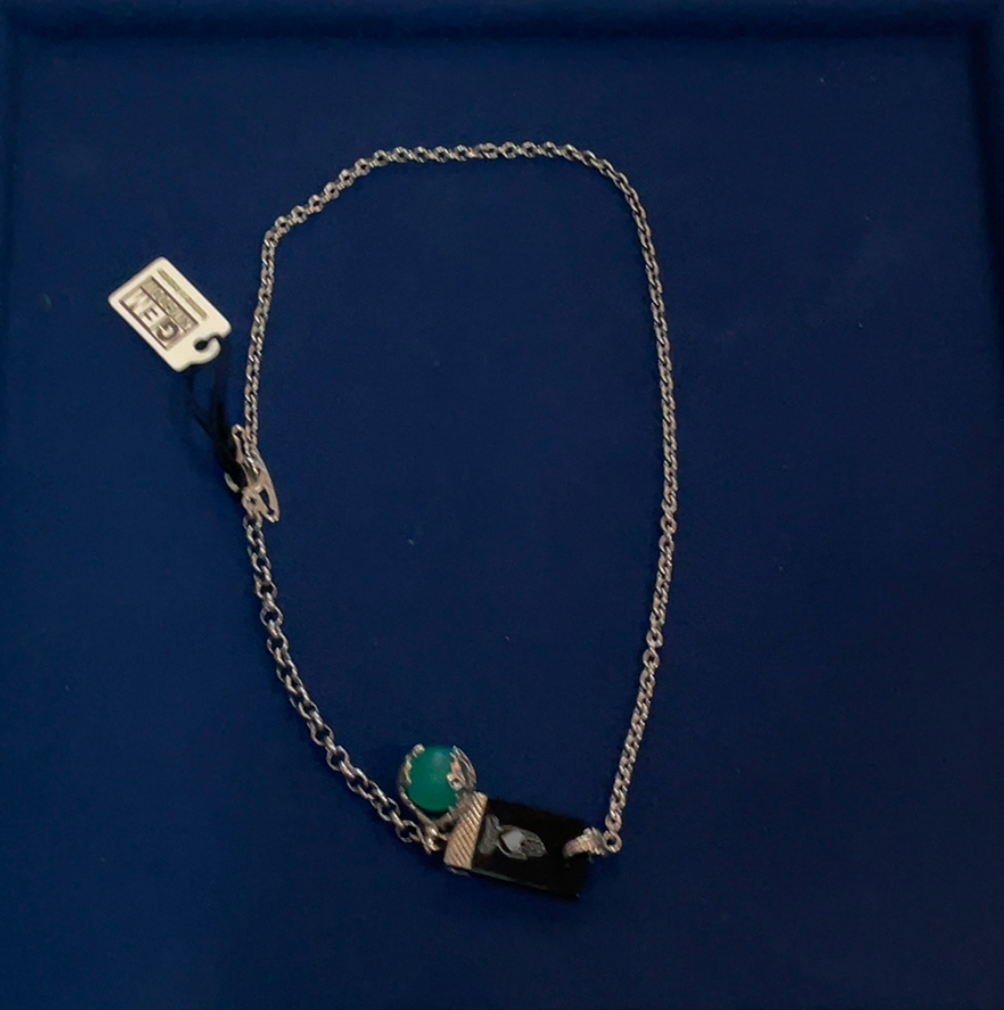 Onyx and Jade Bead Necklace