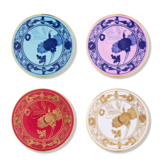 Oriente Italiano Coaster Set of 4 - Iris, Azalea, Rubrum, Aurum