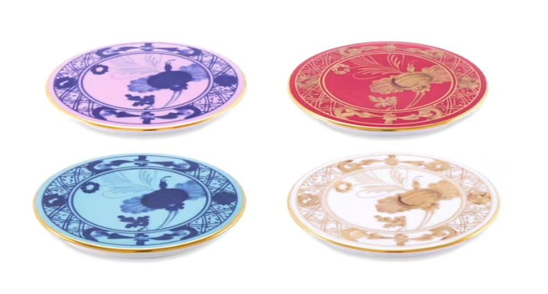 Oriente Italiano Coaster Set of 4 - Iris, Azalea, Rubrum, Aurum