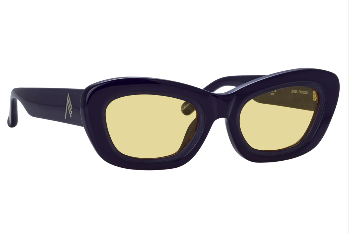 Rania Cat Eye Sunglasses in Purple by LINDA FARROW