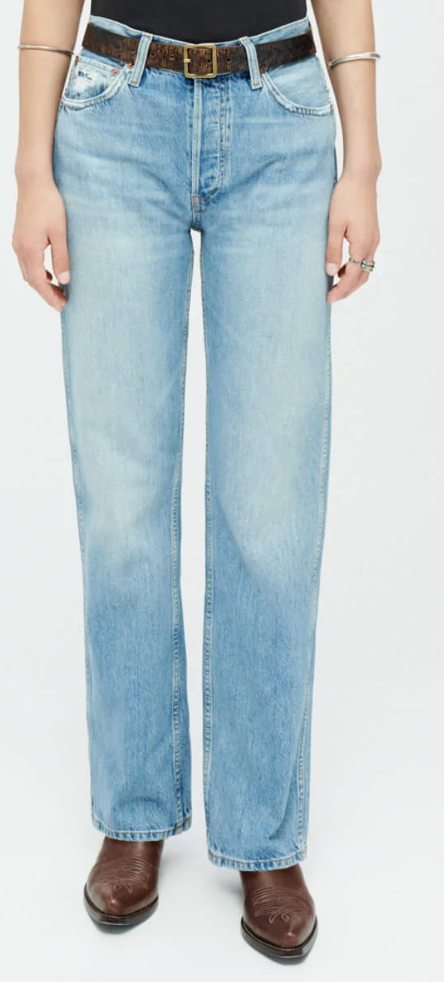 Redone 90s High Rise Loose Worn Blue