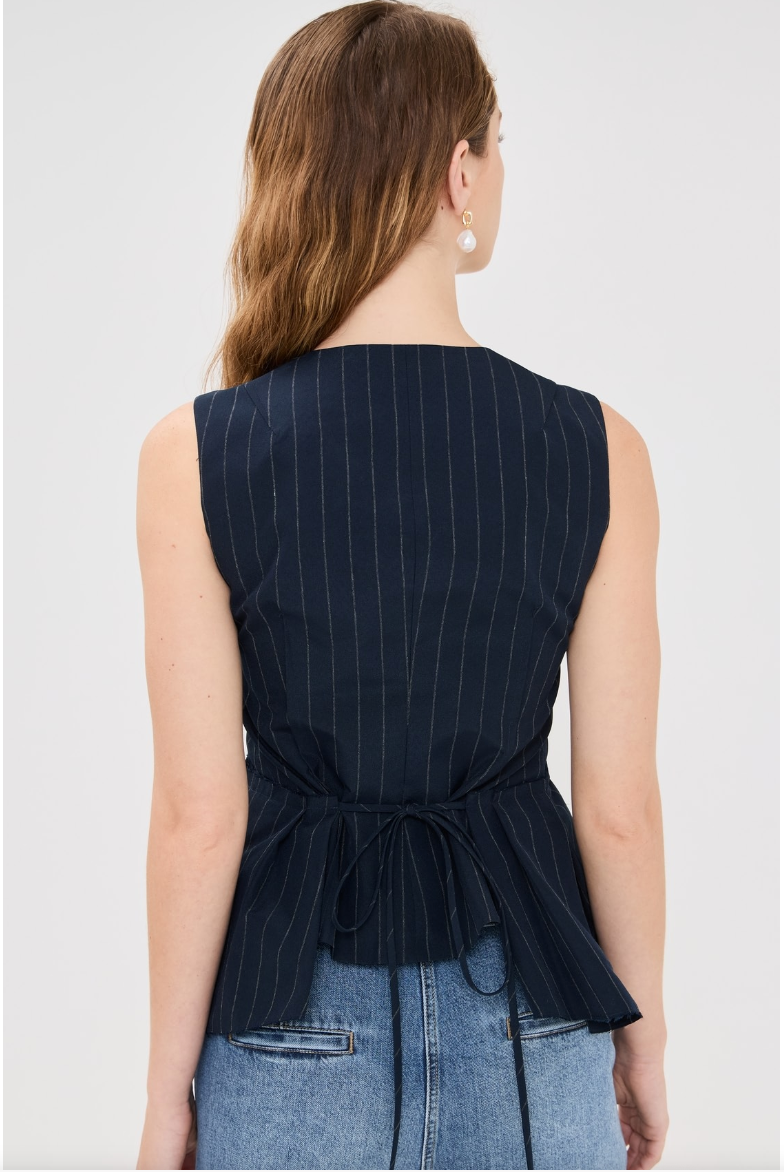Bang Bang Vest Marine Pinstripe By Nackiye