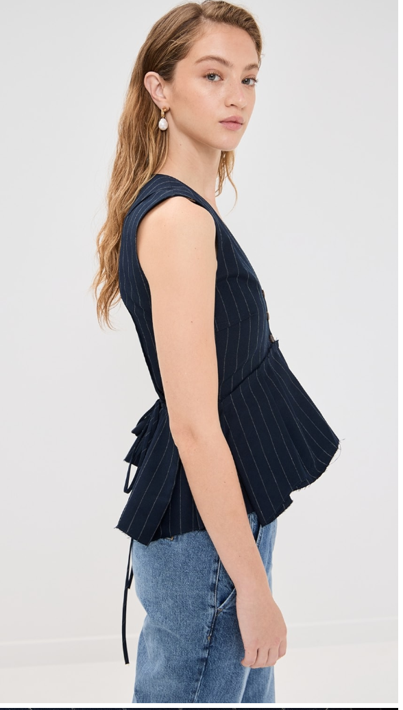 Bang Bang Vest Marine Pinstripe By Nackiye