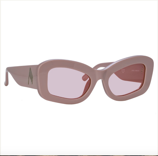Harry Cat Eye Sunglasses in Pink by LINDA FARROW