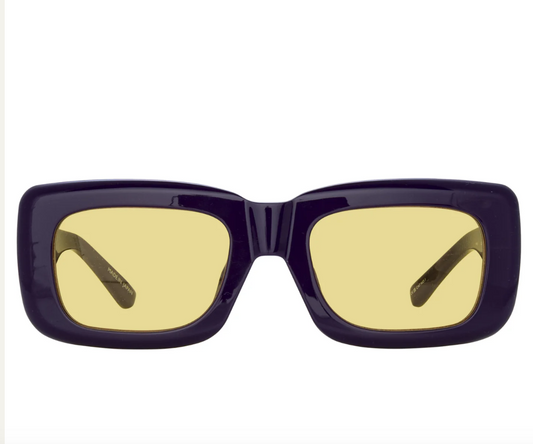 Marfa Rectangular Sunglasses in Purple and Yellow