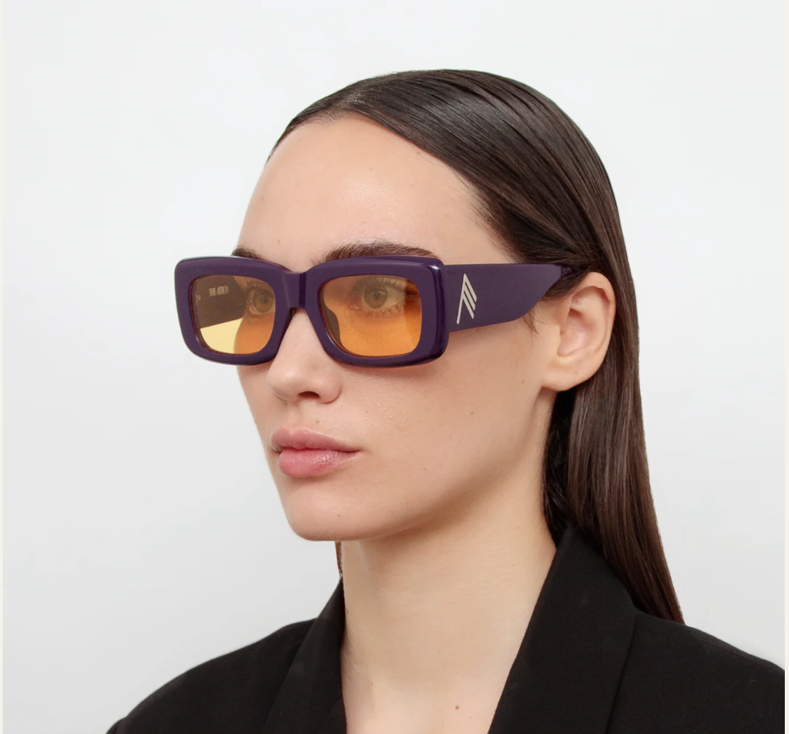 Marfa Rectangular Sunglasses in Purple and Yellow