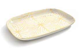Talianna Lily Pad Serving Platter White & Gold