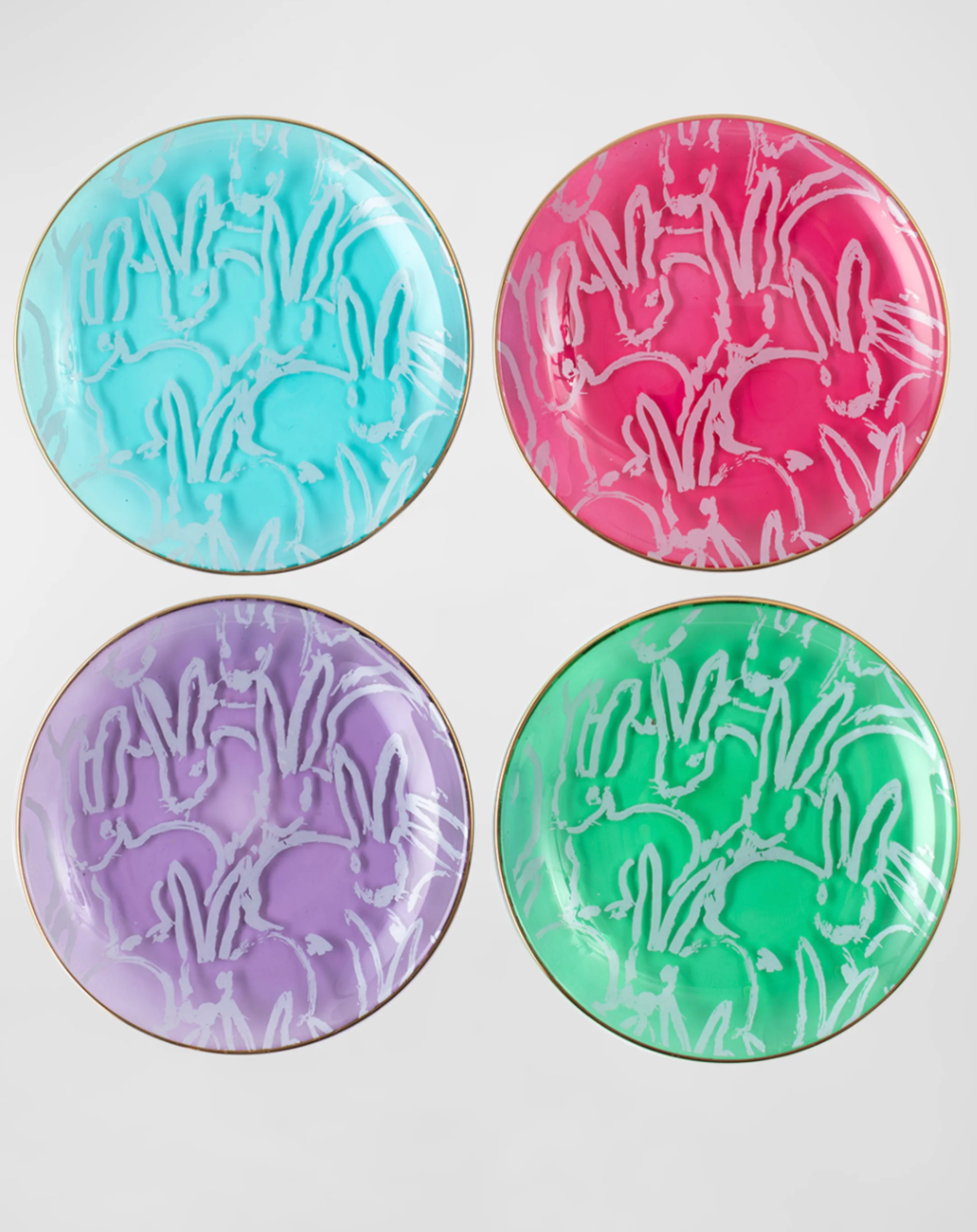 Lucky Charm Golden-Rimmed Glass Plates