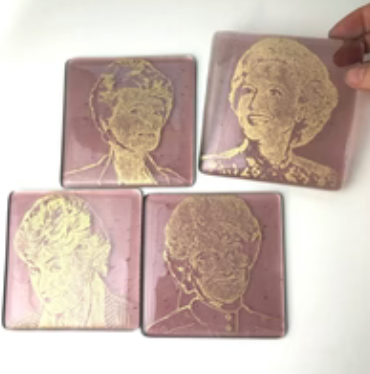 Golden Girls Actresses Fused Glass Coaster 4-pack