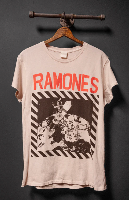 Ramones Pink Tea Stained Crew Tee By Madeworn