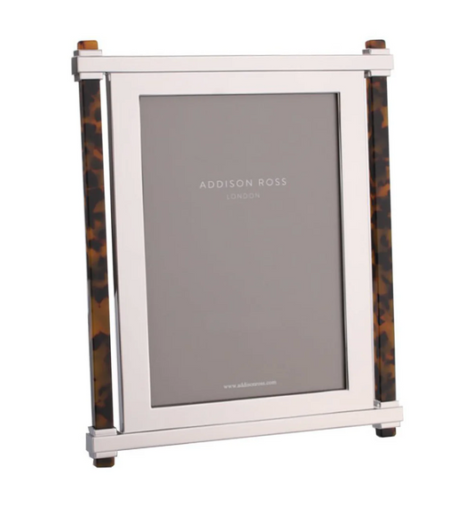 Faux Tortoiseshell & Silver Pillar Photo Frame 5x7 or 8x10