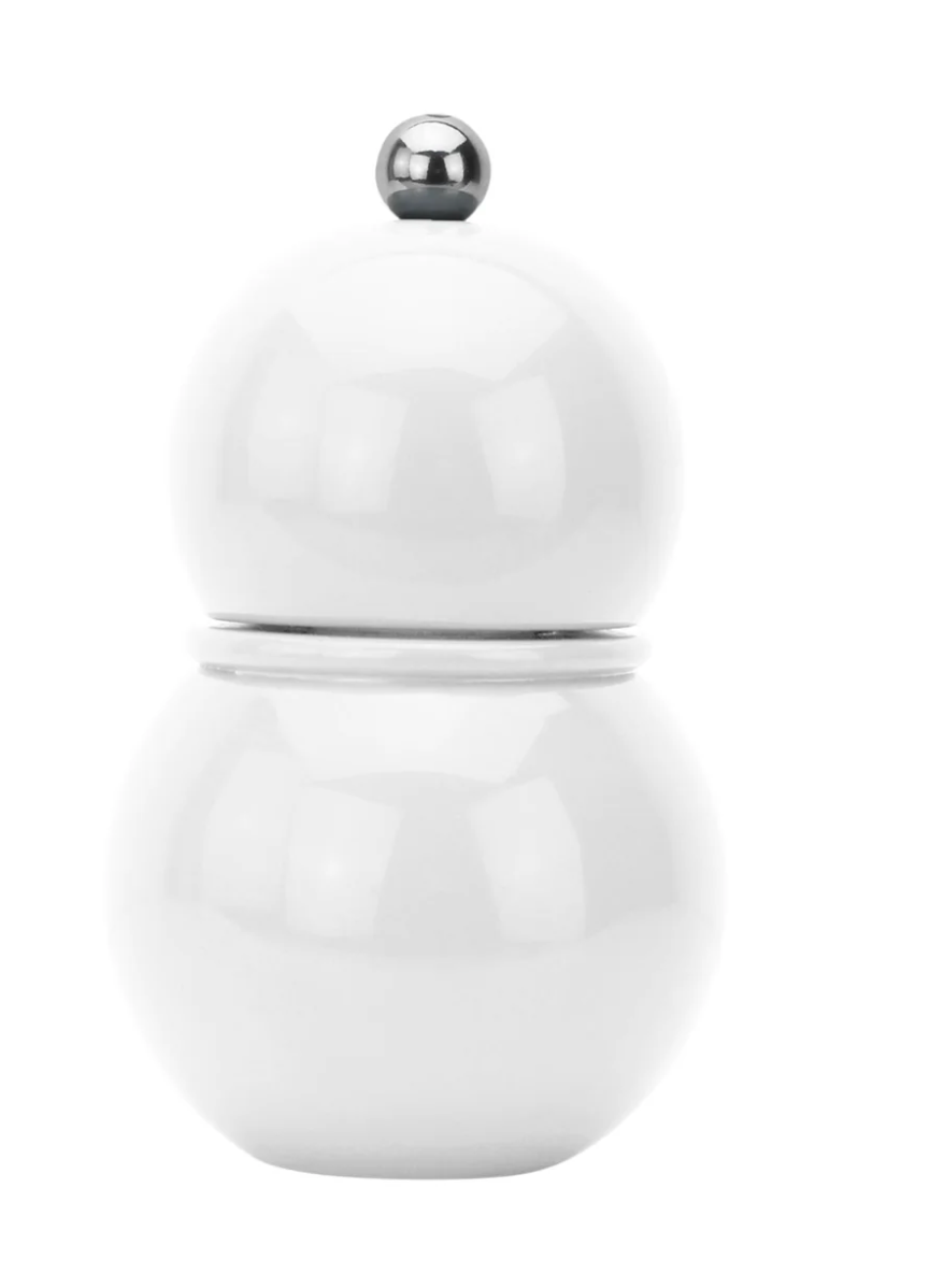 White or Black Wood Lacquered Salt & Pepper Mill