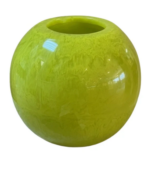 Handmade Resin Sphere Vase- yellow/lime