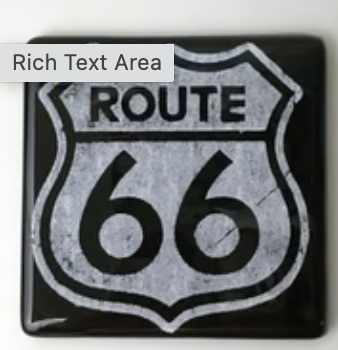 Route 66 Fused Glass 4" Single Coaster, Barware, Handmade