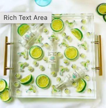 Margarita Cocktail Tray: 12" x 12" / Gold