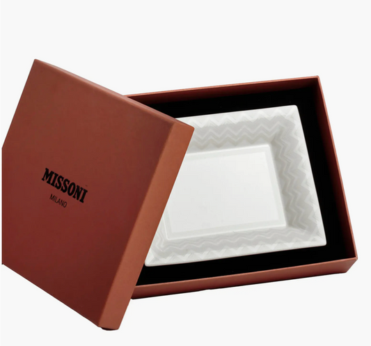 Missoni Zigzag White Rectangular Tray