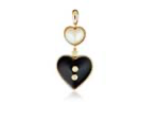 Heart Pearl and Onyx Charm