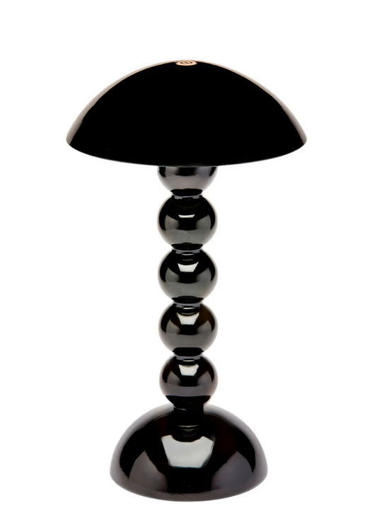 Black Lacquer Rechargeable Bobbin LED Lamp