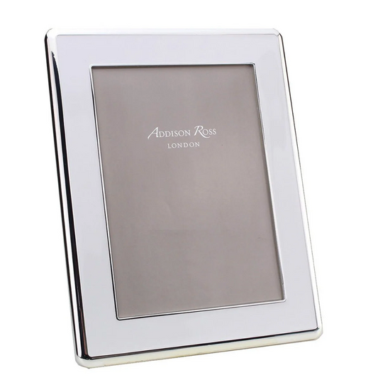 White Enamel & Silver Curve Frame