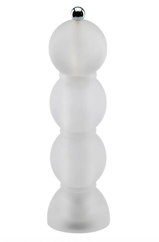 Clear Frosty Bobbin Salt or Pepper Mill