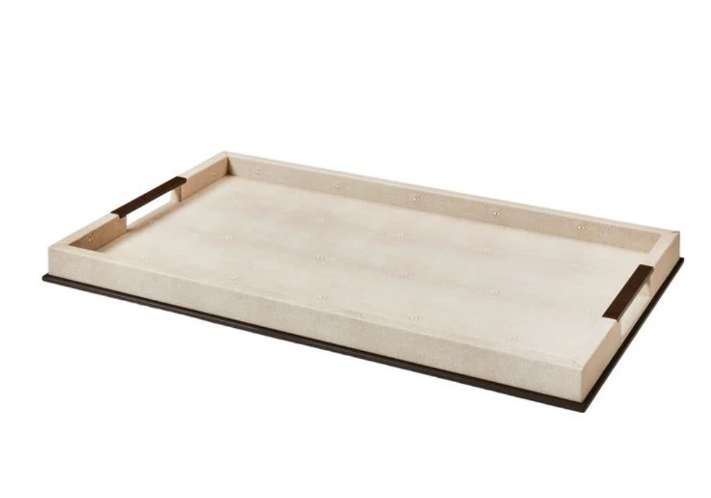 Large Ecru Shagreen Tray