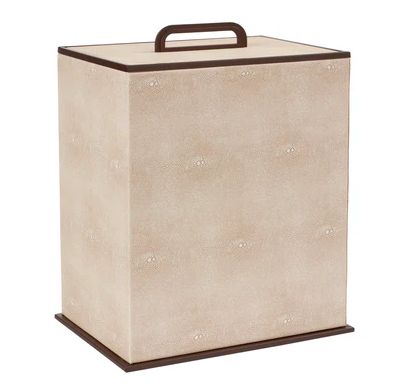 Ecru Faux Shagreen Bin