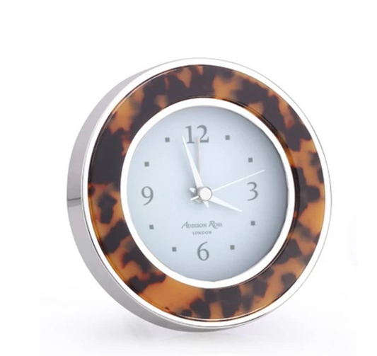 Tortoiseshell & Silver Alarm Clock