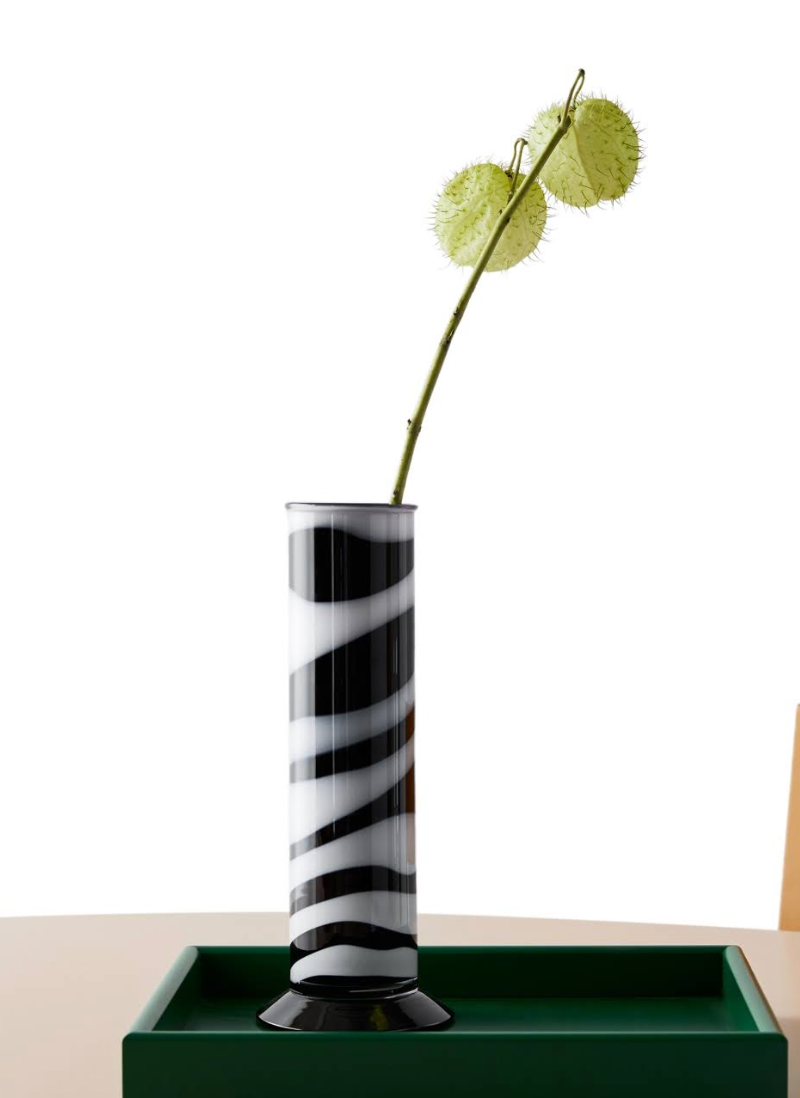 Lab Cylinder Vase Black/White - Thumbnail 5
