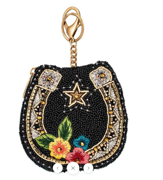Horseshoe Good Luck Beaded Coin Purse
