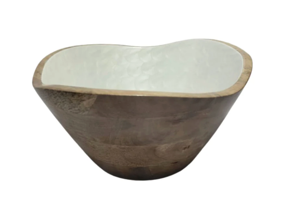 Pearlized Hand-Painted Bowl and Server Set