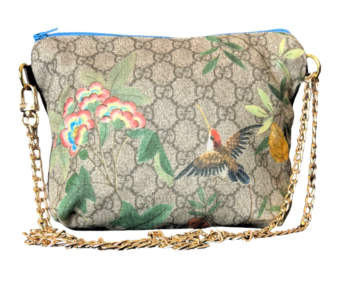 Vintage Gucci GG Chinoiserie Vintage Silk Scarf Crossbody Bag