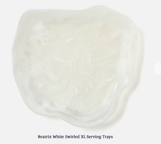 Beatrix White Swirled XL Serving Trays