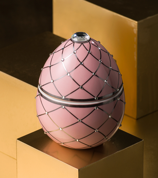 Ladenac Pink Egg with Silver Stripes Candle