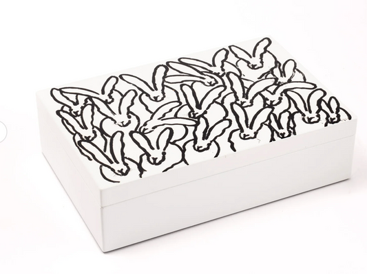 Hutch Treasure Box White with Black Bunnies