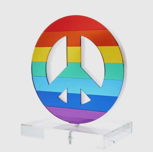 Stand Along Peace Sign (Mirrored Rainbow Colors)
