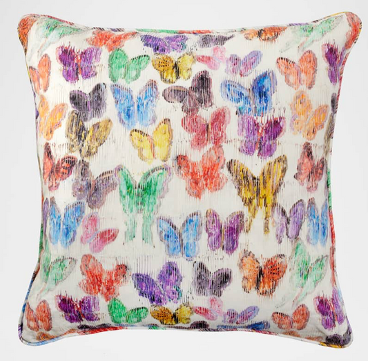 Spring Butterflies Linen Pillow