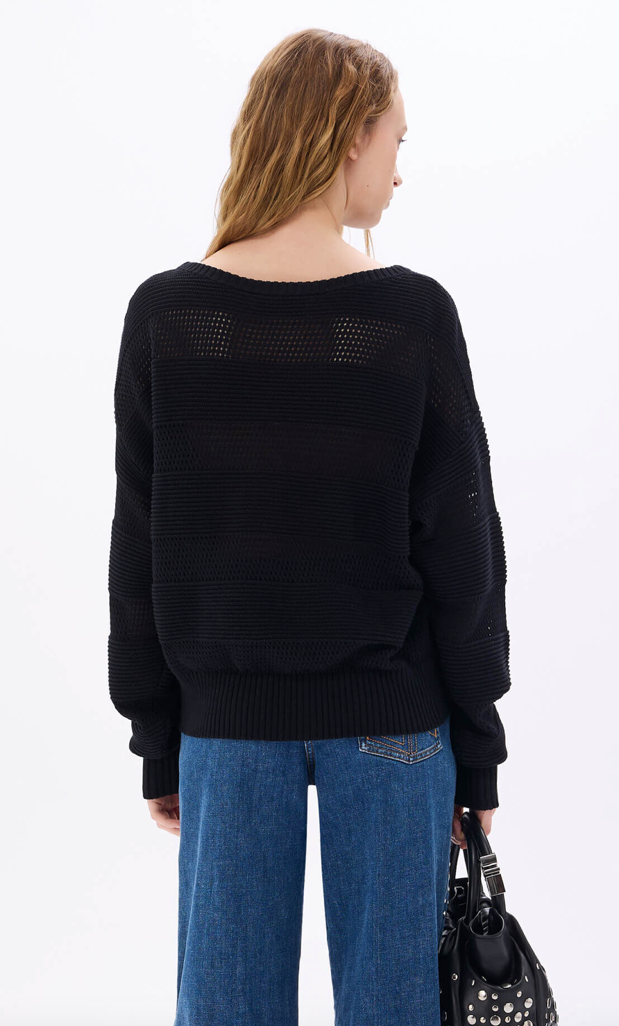 Cotton Crochet Long Sleeves Sweater By Sonia Rykiel
